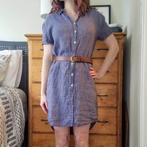 Linen chambray shirt dress